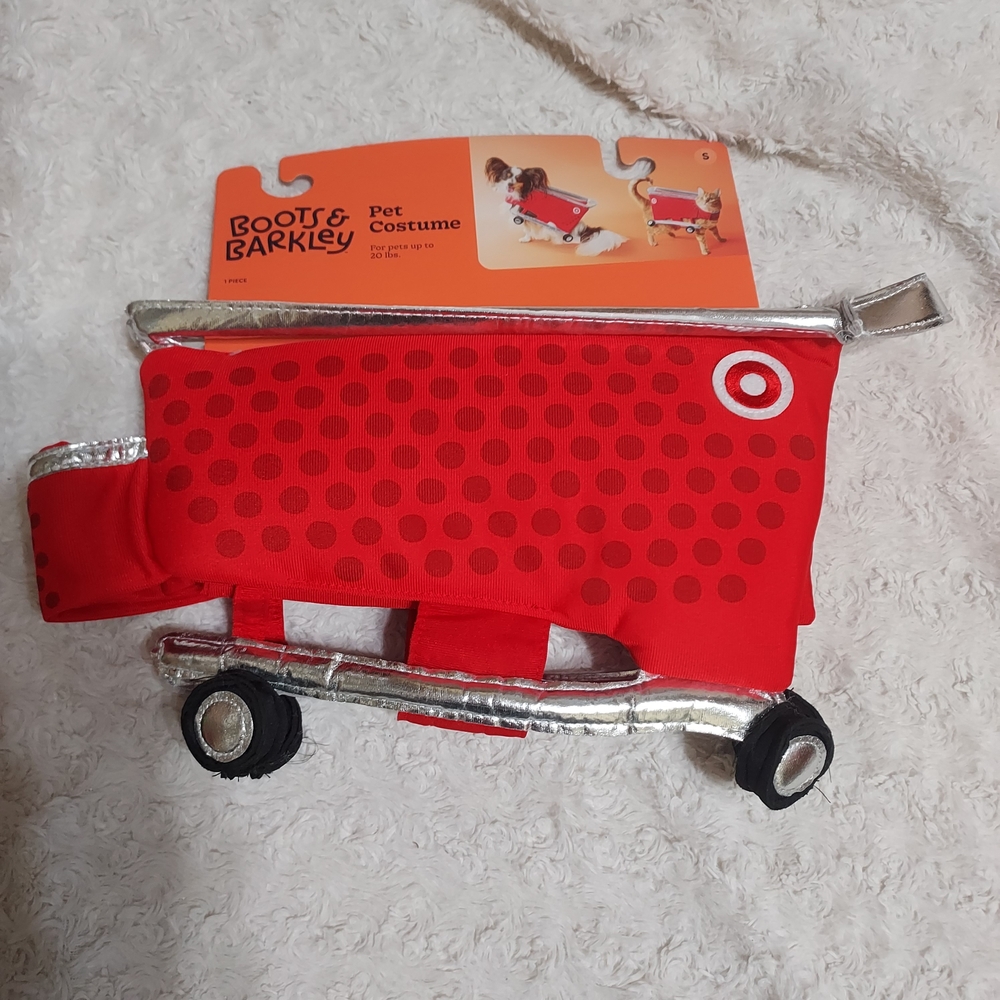 Boots & Barkley Red & Silver Target Shopping Cart Pet Dress Up Costume Small
